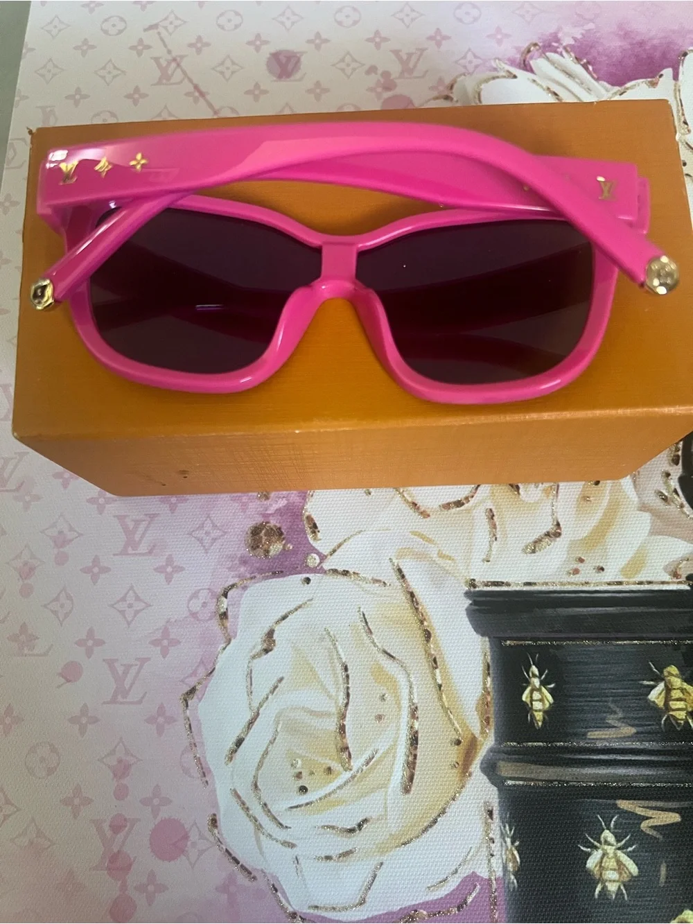 Louis Vuitton Pink Purple Mirrored Shield Sunglasses brand New LV